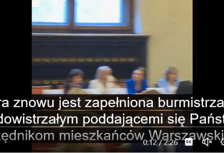 [VIDEO] Takie rzeczy na Radzie Warszawy – „Ekipa Trzaskowskiego nie wpuściła mieszkańców, od razu po jej rozpoczęciu złożyli wniosek o jej zerwanie”